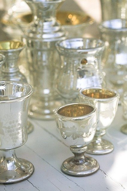 .. Bell Jars, India Street, Silver Christmas, Silver Lining, Shop Window, Mercury Glass, Nantucket, Vintage Silver, A Table