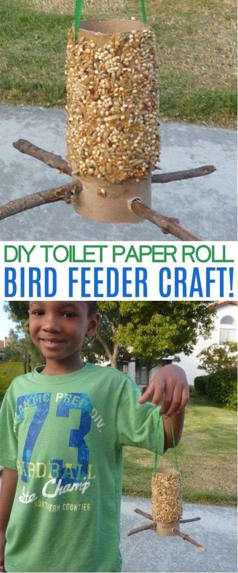 How To Make A Toilet Paper Roll Bird Feeder Craft - Honey + Lime Toilet Paper Roll Bird Feeder, Paper Roll Bird Feeder, Toilet Paper Roll Bird, Bird Feeders For Kids To Make, Diy Toilet Paper, Crafts Valentines, Make A Bird Feeder, Diy Paper Art, Bird Feeder Craft