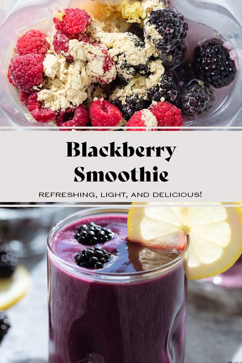 This Blackberry Smoothie is refreshing, smooth, and good for you! It comes together in just 5 minutes and it's the perfect way to use up those summer berries while they're in season. It can be served as a snack or light breakfast with added protein powder! Pesto Tortellini Salad, Blackberry Smoothie, Mango Pineapple Smoothie, Pesto Tortellini, Light Breakfast, Pineapple Smoothie, Easy Smoothie Recipes, Summer Berries, Delicious Breakfast Recipes