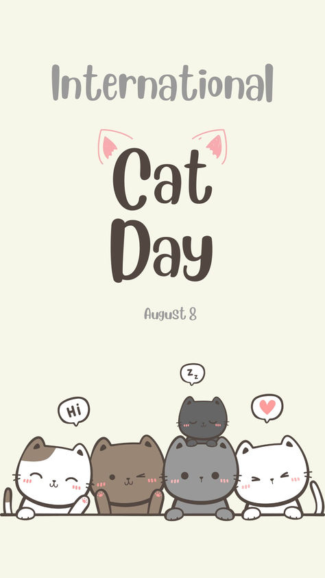 Happy International Cat Day! 🐱✨ Celebrating all the adorable kitties who make our lives brighter. 😻❤️ #InternationalCatDay #CatLovers #FelineFun #PawsAndWhiskers #KittyLove Happy International Cat Day, Kitten Stickers, National Cat Day, International Cat Day, Cat Things, Interactive Posts, Happy Children's Day, Cartoon Pictures, Cute Cartoon Pictures