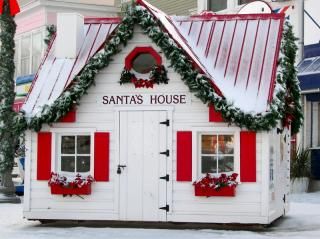 Santa's house will be open for visits during scheduled hours starting Friday, Nov. 25. SOURCE SUBMITTED Santa Village, Santa House, Santa Claus House, Christmas Parade Floats, Christmas Dollhouse, Christmas Booth, Santa's House, Small Wood Crafts, Parade Ideas