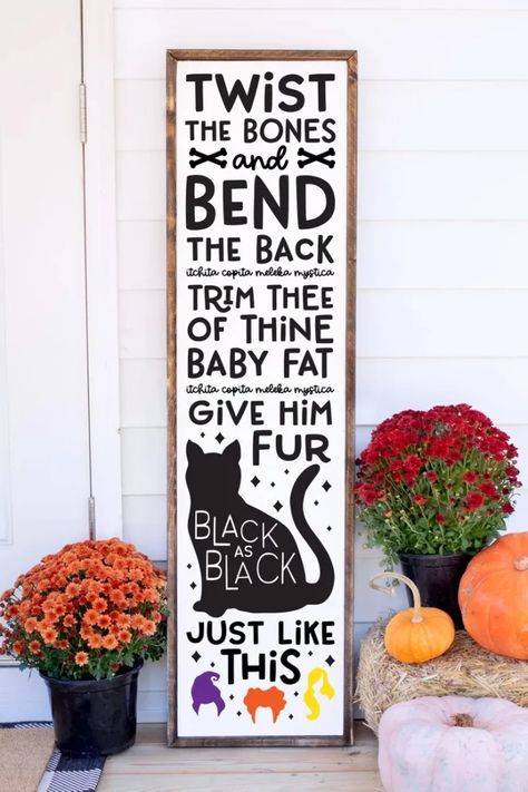 Halloween Decor Hocus Pocus, Hocus Pocus Garland Diy, Hocus Pocus Free Svg File, Hocus Pocus Wall Art, Hocus Pocus Bedroom Ideas, Hocus Pocus Tombstone Diy, Hocus Pocus Diy Outdoor Decor, Cricut Hocus Pocus, Quotes From Hocus Pocus