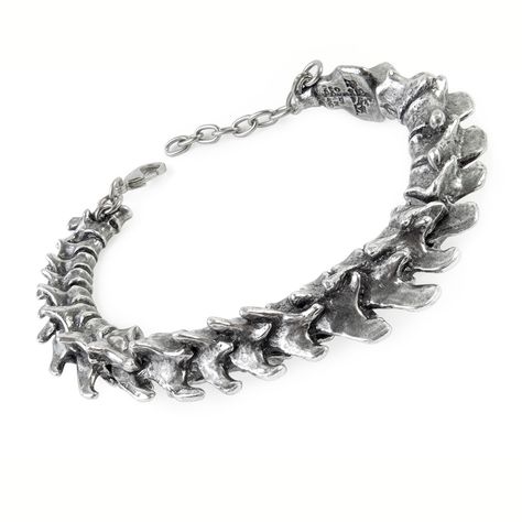 Alchemy Gothic Vertebrae Spine Bracelet Alchemy Gothic, Bones Bracelet, Dope Jewelry, Safety Chain, Iron Maiden, Memento Mori, Gothic Jewelry, Hinged Bangle, Sea Glass Jewelry