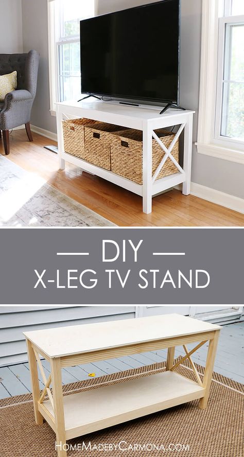 Diy Furniture Ikea, Diy Furniture Tv Stand, Diy Entertainment, Diy Tv Stand, Farmhouse Tv Stand, Rack Tv, Diy Tv, Living Room Tv Stand, Diy Holz