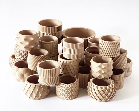 3d Printing Pots & Planters, 3d Printed Pots, Geometric Tray, 3d Things, Contemporary Planters, Drukarka 3d, 3d Printing Business, Cerámica Ideas, 3d Printing Art