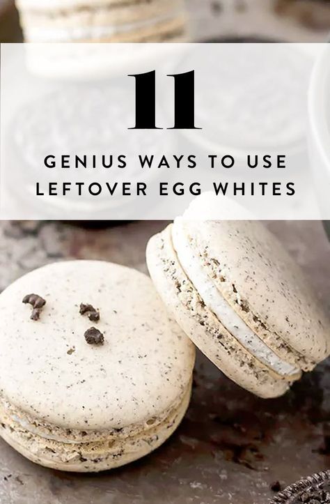 11 Genius Ways to Use Leftover Egg Whites via @PureWow Things To Make With Egg Whites, Sweet Egg White Recipes, Egg White Recipes Dessert, Leftover Egg Whites Recipes, Recipe Using Egg Whites, Egg White Cookies, White Recipes, Egg White Recipes, White Desserts