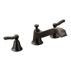 Oil rubbed bronze two-handle low arc roman tub faucet Oil Rubbed Bronze Faucet, Wall Mount Tub Faucet, Clawfoot Tub Faucet, Roman Tub Faucets, Roman Tub, Tub Spout, Clawfoot Tub, Tub And Shower Faucets, Tub Filler