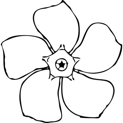 Periwinkle drawing vector image | Free SVG Periwinkle Flower, Flower Bouquet Drawing, Simple Flower Drawing, Pretty Flowers Pictures, Periwinkle Flowers, Pencil Drawings Of Flowers, Flower Line Drawings, Flower Drawing Tutorials, Drawing Template