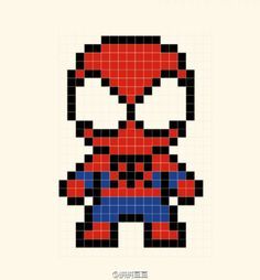 Spiderman Spider Man Melty Beads, Spiderman Melty Beads, Iron Beads Spiderman, Perler Spiderman, Spiderman Pixel Art, Image Pixel Art, Art Spiderman, Modele Pixel Art, Art Perle