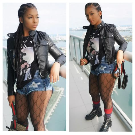 Black Woman Concert Outfit Ideas, Outfit Ideas For Beyonce Concert, Combat Boots And Shorts Outfit Black Women, Fish Net Stockings Outfit Classy, Repast Food Ideas, Concert Outfit Ideas Kevin Gates, Lace Shorts Outfit Black Women, Dancehall Concert Outfit Ideas, Concert Outfit With Shorts