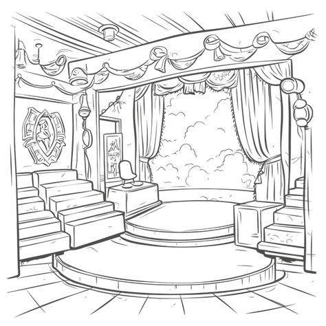 Theatre Curtains, Stage Set, Free Illustrations, Drawing Sketches, Png Images, Coloring Pages, I Hope, Drawings, Color