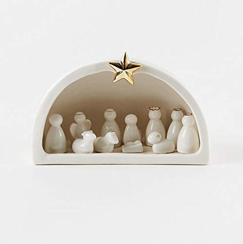 Modern Nativity, Jesus In A Manger, Nativity Scene Sets, Diy Nativity, White Christmas Ornaments, Cerámica Ideas, Christmas Decor Inspiration, Christmas Clay, Christmas Nativity Scene