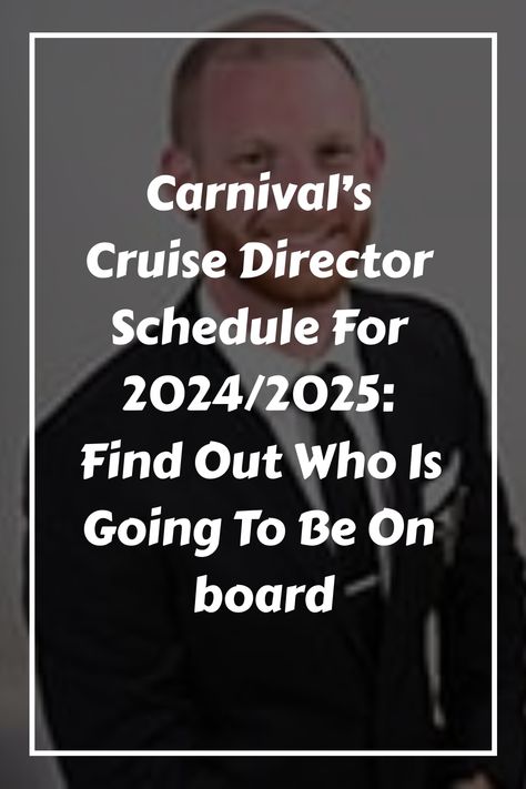 After the Cruise Ship Captain, the Cruise Director is probably the most senior person on any cruise ship. Carnival Cruise Line publishes it’s cruise director schedule online and updates it regularly. This is perfect if Carnival Legend Cruise Ship, Carnival Glory Cruise Ship, Carnival Celebration Cruise Ship, Carnival Jubilee Cruise Ship, Carnival Elation, Carnival Glory, Carnival Freedom, Carnival Liberty, Carnival Legend