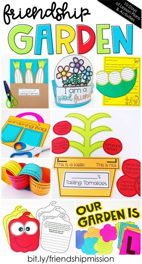 10 day of lesson plans and activities! Friendship, gardening, garden, plants unit, reading response, writing, classroom mission, spring activities, spring craftivities Tree Activities, Writing Classroom, Friendship Activities, Spring Kindergarten, Plants Unit, Social Emotional Activities, Garden Activities, Social Skills Activities, Independent Activities