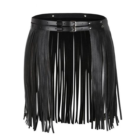 PRICES MAY VARY. Women's Adjustable Waistband Fringe Tassel Skirt Belt Made of soft faux leather materials, comfortable to wear Double waist belt with buckles for size adjustment Fashion design with long fringe tassels will give you a stylish and fresh look Suitable for pants, party rocker, dance, stage performance, festival, clubwear Set Include: 1Pc Fringe Tassel Skirt Belt  Condition: New without tag  Material: Faux Leather  Color: Multicolor(as pictures show)    Size: Length of tassel: appro Leather Fringe Skirt, Fringe Shorts, Pu Skirt, Tassel Skirt, Tassel Belt, Estilo Hippy, Fringed Belt, Rave Outfit, Ring Der O