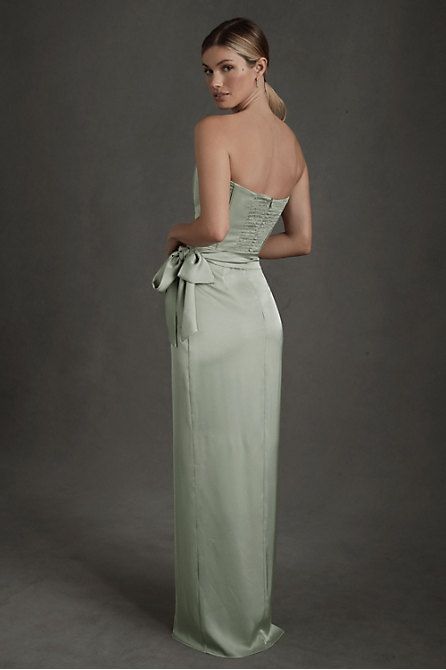 Bridesmaid Dresses & Bridal Party Dresses - BHLDN Light Green Gown, Elegant Formal Gowns, Satin Wrap Skirt, Black Tie Wedding Guest Dress, V Chapman, June Dress, Maid Of Honour Dresses, Dress Colors, Affordable Bridesmaid Dresses