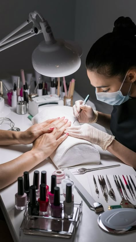 Nail Esthetics, Nails Salon Aesthetic, Nail Salon Aesthetic, Remove Gel Polish, Nail Courses, Manicure Tips, Gel Nails At Home, Gel Nail Art Designs, Nail Care Routine