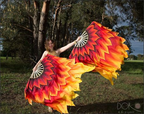 Phoenix Fire Bird, Fan Veils, Wing Scarf, Phoenix Fire, Uv Paint, Silk Dancing, Golden Feather, Raven Wings, Feather Cape