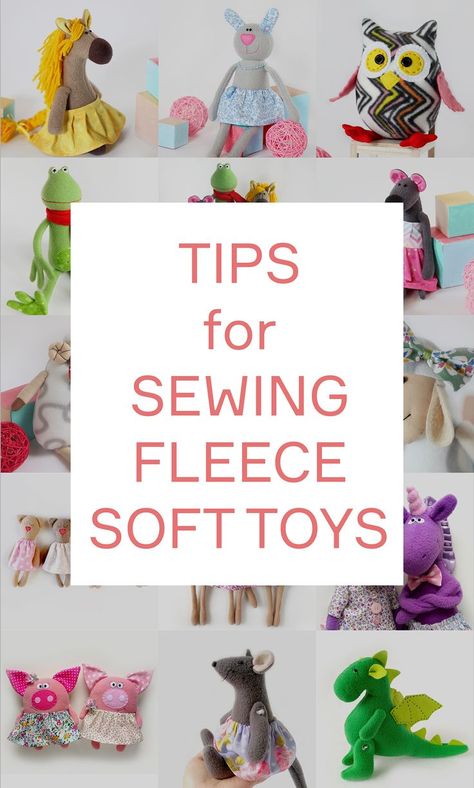 Tips for Sewing Fleece Stuffed Animals Soft Toys Fleece Stuffed Animals Patterns Free, Fleece Stuffed Animals Diy, Fleece Stuffed Animals, Easy Stuffed Animals To Sew Free Pattern, Fleece Toys, Fleece Sewing, Handmade Softies, Fleece Projects, Tips For Sewing