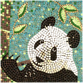 Mosaic Panda Bear Mosaic Tiles Crafts, Art Examples, Paper Mosaic, Mosaic Animals, Mosaic Kit, Mosaic Art Projects, Mosaic Wall Art, Mosaic Diy, Mosaic Projects