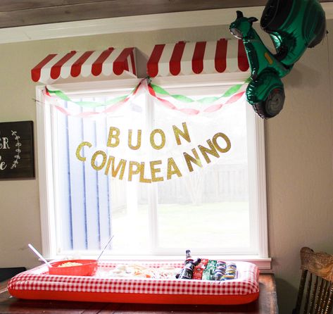 Italian Birthday Party Ideas Decorations Pasta Bar, Italian Restaurant Birthday Party, Italian Themed 1st Birthday Party, Italian 1st Birthday Party, Italian First Birthday Party, Italian Themed Birthday Party, Italian Birthday Party Ideas, Little Italy Party, Holy Ravioli