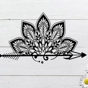 Split Mandala, Mandela Tattoo, Flor Tattoo, Tattoo Svg, Half Mandala, Mandala Decals, Cricut Decals, Mini Mandala, Easy Mandala