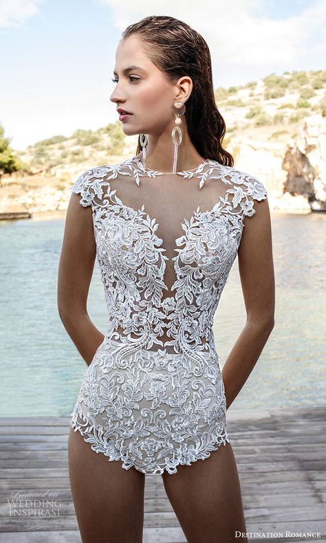 destination romance 2020 bridal cap sleeve jewel neckline embellished bodice bodysuit wedding dress (17) mv -- Destination Romance 2020 Wedding Dresses | Wedding Inspirasi #wedding #weddings #bridal #weddingdress #weddingdresses #bride #fashion #collection:ForgetMeNot #label:Demetrios #label:DestinationRomance #week:372020 #year:2020 ~ Bodysuit Wedding Dress, Wedding Bodysuit, Romance Wedding Dress, Bridal Bodysuit, Jeweled Wedding Dress, Bridal Cap, Wedding Inspirasi, Woman Suit Fashion, Jewel Neckline