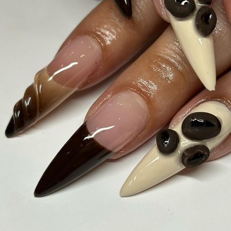 Espresso Martini Nails, Oct Nails, Espresso Nails, Martini Nails, Espresso Martinis, Coffee Nails, London Nails, Plaid Nails, Instagram Coffee