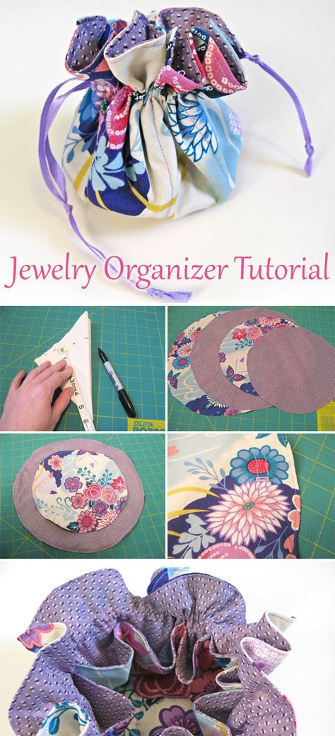 Jewelry Organizer Pattern, Travel Jewelry Case Diy Pouch Tutorial, Jewelry Travel Bag Pattern, Jewelry Travel Organizer Pattern, Diy Jewelry Pouch Free Pattern, Travel Jewelry Organizer Sewing Pattern, Fabric Jewelry Holder, Sewing Jewelry Organizer, Sew Jewelry Pouch