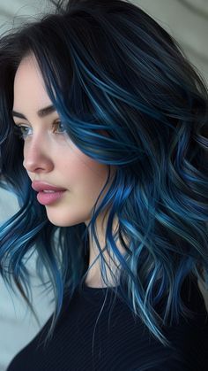 Unusual Hair Colours, Blue And Black Braids, Black Braids Hairstyles, Braids To Try, Unusual Hair Colors, Hair Colour Inspo, Ava Max, Favorite Hairstyles, Black Braids