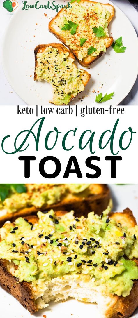 Keto Recipes Avocado, Low Carb Avocado Toast, Gluten Free Avocado Toast, Keto Avocado Toast, Keto Pescatarian, Avocado Keto, Toast Recipe Breakfast, Avocado Toasts, Desayuno Keto