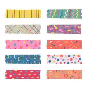 Washi Tape Collection, Tea Illustration, Washi Tape Planner, Washi Tapes, Vector Hand, Good Notes, Planner Bullet Journal, Note Paper, Sticker Collection