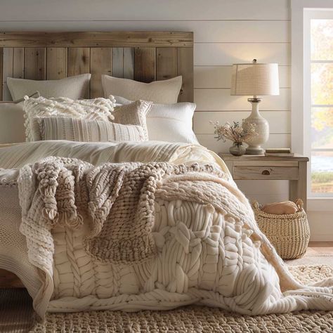 21+ Farmhouse Bedroom Ideas That Mix Comfort with Style • 333+ Images • [ArtFacade] Cosy Farmhouse Bedroom, Farmhouse Comforter Sets, Bedroom Improvement Ideas, Farmhouse Chic Bedroom, Rustic Bedroom Ideas, Bold Bedroom, Farmhouse Bedroom Ideas, Countryside Living, Farmhouse Bed