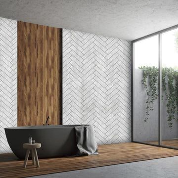 Grey Herringbone Tile, Gray Shower Tile, Bathroom Cladding, Modern Wall Paneling, Chevron Tile, Grey Grout, Shower Wall Panels, Shower Panel, Cladding Panels