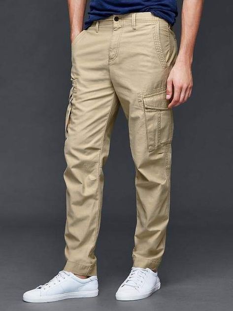 GAP Men's Cargo slim fit pants Kakhi Pants Outfit Mens Casual, Men Cargo Pants Outfit, Cargo Pants Outfit Men, Celana Kargo, Slim Fit Cargo Pants, Cargo Pants Style, Tan Cargo Pants, Pants Outfit Men, Khaki Cargo Pants