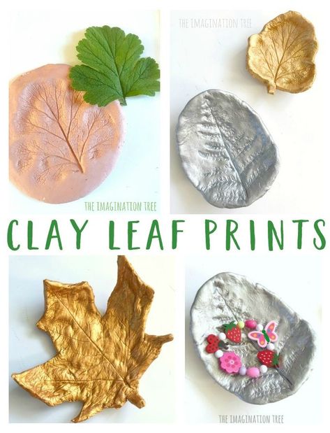 The Imagination Tree - Creative play and learning for kids Nature Art Crafts, Leaf Print Art, Tab Art, Kids Workspace, Clay Leaf, Imagination Tree, Autumn Leaves Art, Nursery Teacher, Ocean Crafts