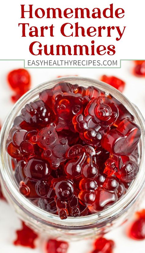 Tart Cherry Gummies, Cherry Gummies, How To Make Tart, Healthy Gummies, Homemade Gummies, Gummies Recipe, Tart Cherry Juice, Candy Recipes Homemade, Cherry Recipes