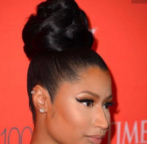 High Bun Ponytail For Black Women, High Bun Wedding Hair Black Women, Elegant Bun Black Women, High Bun Hairstyles For Black Women Prom, Ponytail Hairstyles For Black Women Updo, Ponytail Updo For Black Women, Professional Bun Hairstyles Black Women, Bun Updo Hairstyles For Black Women, Black Women French Roll Updo