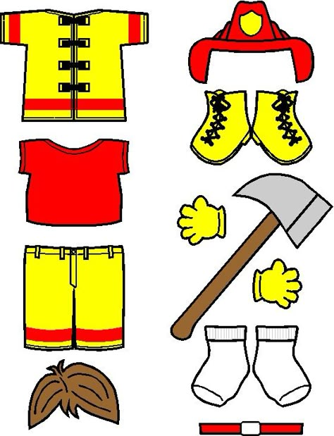 Our Playtime Firefighter Paper Doll is here to take part in lessons about fire safety. Great template for a quiet book page Dress The Fireman Activity, Fire Safety Theme, Firefighter Crafts, Turkey Disguise Project, Turkey Project, Dibujos Toy Story, Community Helpers Theme, Community Helpers Preschool, Turkey Disguise