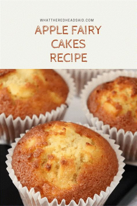 Super Easy Apple Fairy Cakes Recipe - What the Redhead said Eating Apple Recipes, Cake Mix With Apples, Fairy Cakes Recipe, Small Cakes Ideas, Ginger Fairy, Muffin Apple, Ginger Cupcakes, Morning Teas, Super Cool Cakes