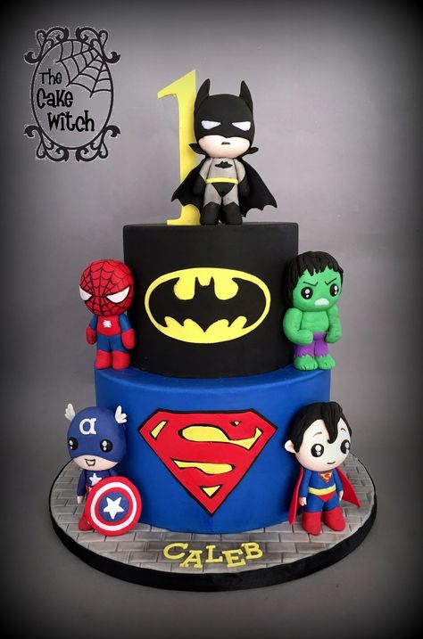 Cumple Lolo Avengers Birthday Party Decorations, Γενέθλια Mickey Mouse, Batman Birthday Cakes, Spiderman Birthday Cake, Marvel Birthday Party, Superman Birthday, Marvel Cake, Superhero Birthday Cake, Avenger Birthday Party