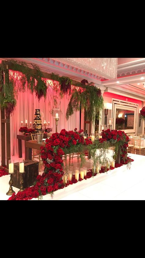 Rose Quinceanera Theme, Red Quinceanera Ideas Decor, Red Quince Decorations, Red Quinceanera Theme, Enchanted Forest Theme Quinceanera, Red Quince Theme, Enchanted Forest Quinceanera, Red Quinceanera Ideas, Quinceanera Red