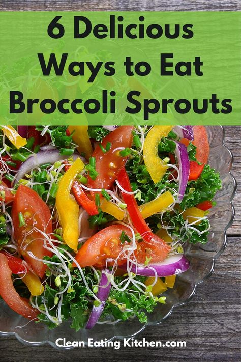 Broccoli sprouts are an incredibly healthy food that you can grow at home right on your kitchen countertop. But, how are you supposed to eat broccoli sprouts? This article includes six delicious ways to enjoy broccoli sprouts. Micro Broccoli Recipes, How To Use Broccoli Sprouts, Broccoli Sprouts Recipes, Ways To Eat Sprouts, How To Eat Broccoli Sprouts, How To Eat Sprouts, Broccoli Microgreens Recipe, How To Grow Broccoli Sprouts, Grow Broccoli Sprouts