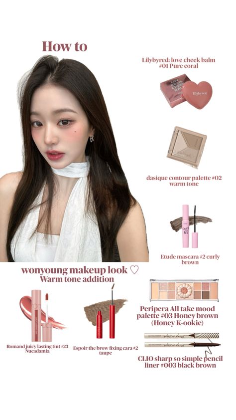 Wonyoung Makeup, Warm Tone Makeup, Kpop Makeup, Tone Makeup, Warm Tone, Contour Palette, Honey Brown, K Beauty, Korean Makeup