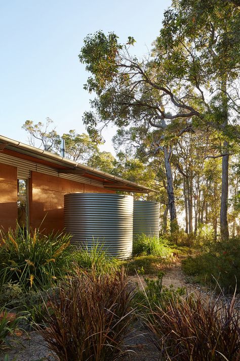 Bush House, Rammed Earth Homes, Rural Architecture, Water Tanks, Australian Bush, Rammed Earth, Australian Architecture, Architectural Practice, Earth Homes