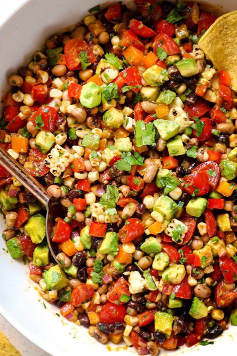 Quinoa Cowboy Caviar, Trader Joes Cowboy Caviar, Texas Caviar Recipe, Cowboy Caviar Recipe, Dump Recipes, Texas Caviar, Canning Sweet Corn, Caviar Recipes, Carlsbad Cravings