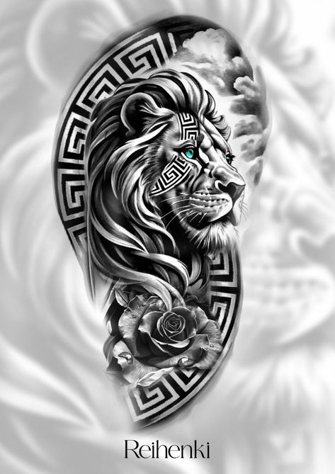 Greek Mythology Lion Tattoo, Lion Tattoo Cover Up, Cover Up Design, Leon Tattoo, Roaring Lion Tattoo, Lion Art Tattoo, Lion Tattoo Sleeves, Mens Lion Tattoo, Lion Head Tattoos