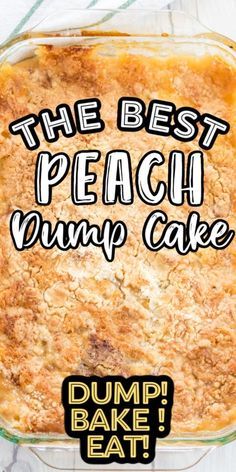 Peach Cake Recipes, Peach Cobbler Dump Cake, Peach Dump Cake, Dump Cake Recipe, Peach Pie Filling, Warm Desserts, Dump Cakes, Apple Dump Cakes, Peach Desserts