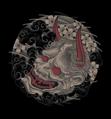 BREATHEOUT AW18 on Behance Hannya Maske Tattoo, Mascara Hannya, Bodysuit Tattoos, Oni Tattoo, Hannya Mask Tattoo, Borneo Tattoo, Japanese Oni, Yakuza Tattoo, Kunst Tattoos