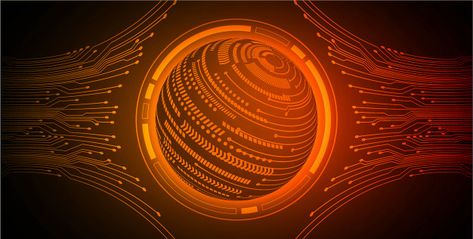 Orange world cyber circuit future techno... | Premium Vector #Freepik #vector #abstract #technology #computer #line Orange Technology Aesthetic, Orange Technology, Makara Sankranti, Dental Clinic Logo, Black Flares, Future Technology Concept, Electronics Wallpaper, Green Electric, Futuristic Background